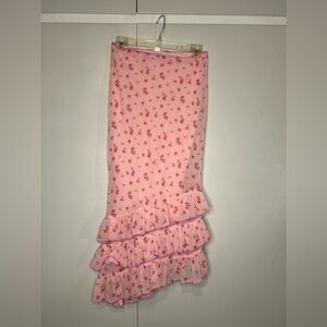 Urban Outfitters - Pink Asymmetrical Maxi Skirt
